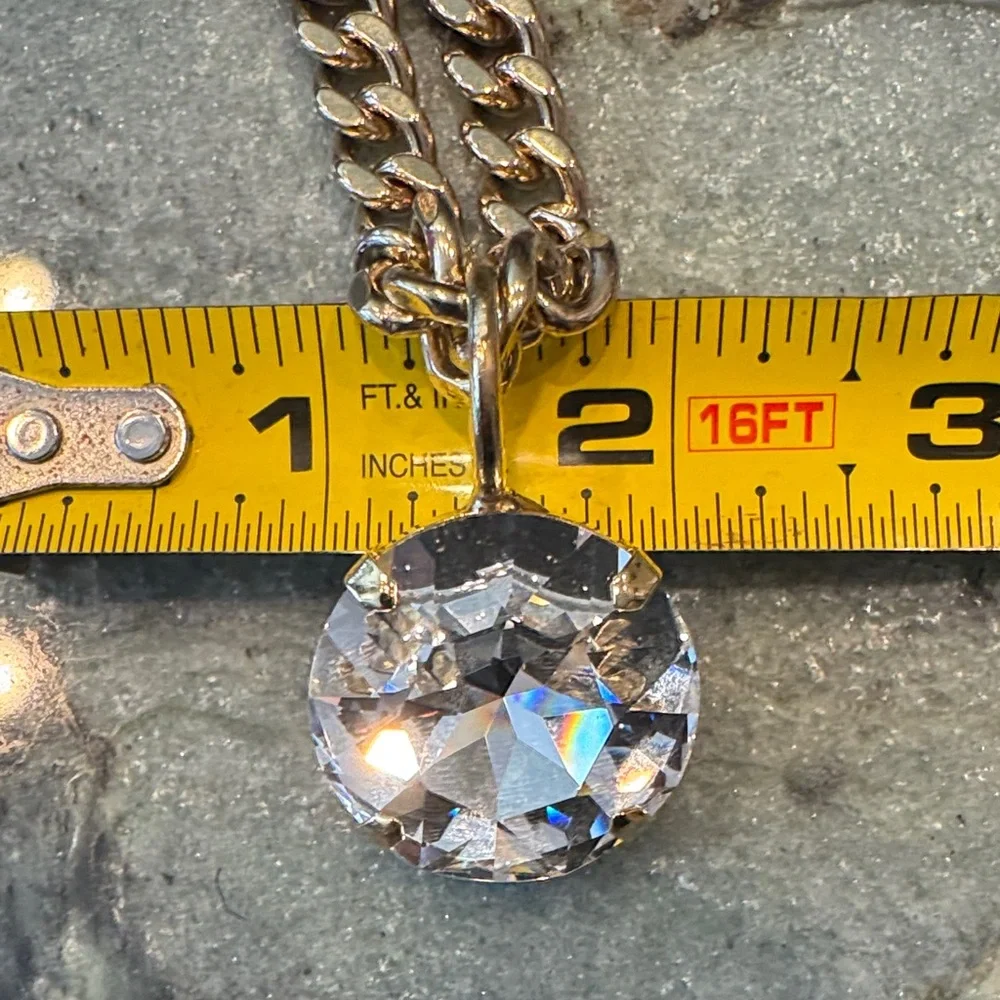 NWT - TOVA Gold Necklace with Silver Pendant - Picture 3 of 5